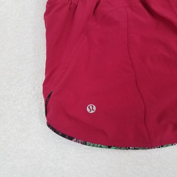 Like NEW Lululemon 4 Choose a Side 3" Athletic Shorts Ruby Red / Zen Floral - Picture 7 of 12